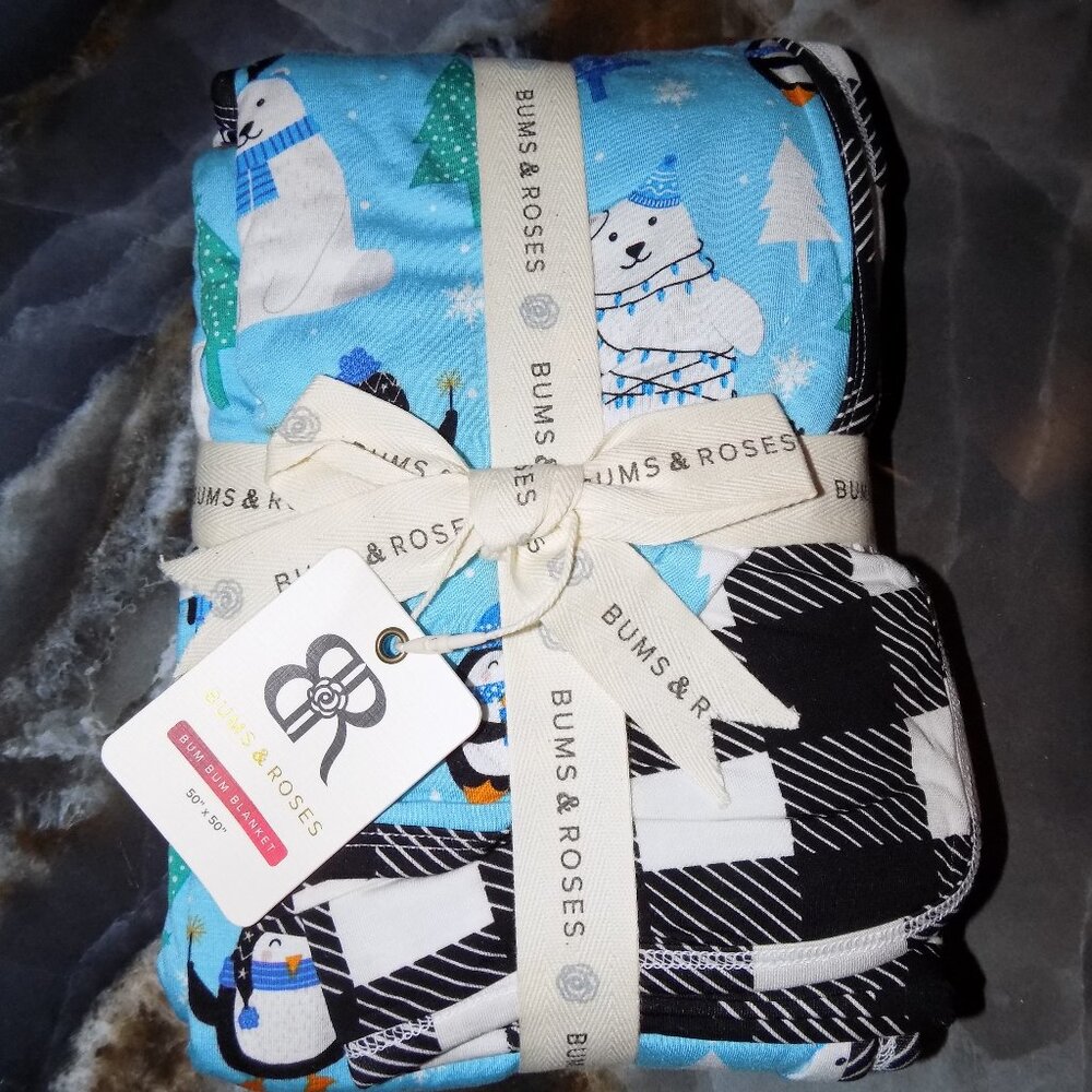BUMS & ROSES LICENSE TO CHILL BUM BUM BLANKET 50" X 50" NEW